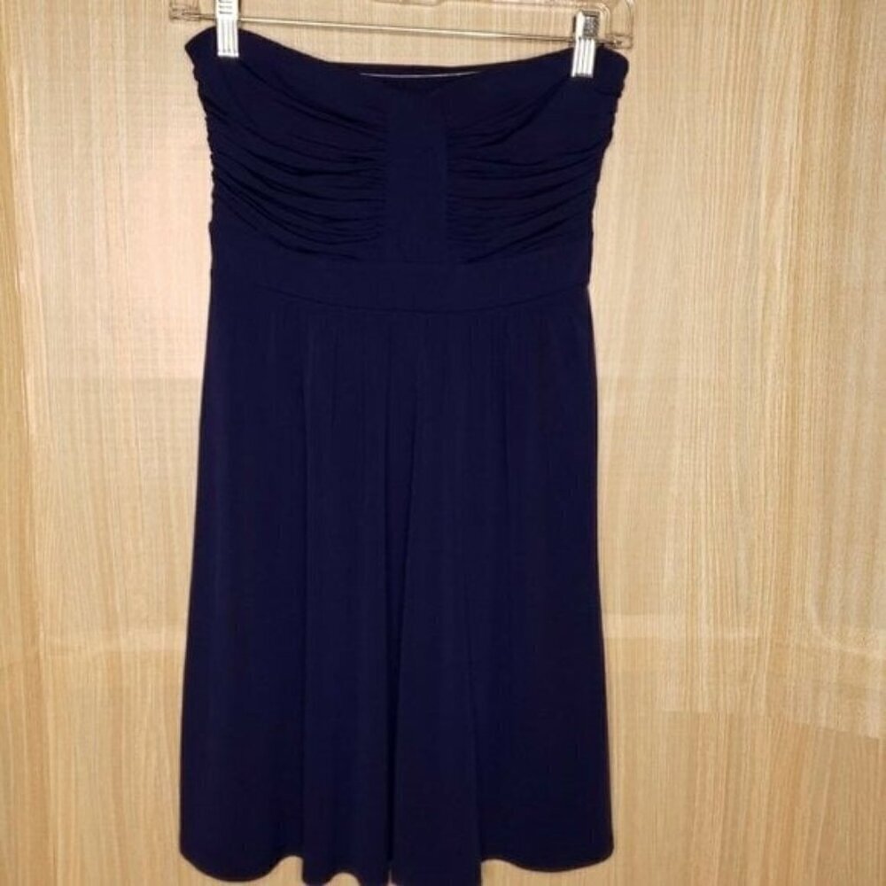 Express Side Zip Blue Strapless Dress XS